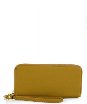 Simple Double Zip-Around Wallet OCK-W0095 YGREEN